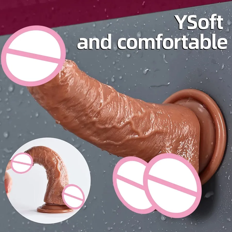 Realistic Soft Dildos with Strong Suction Cup Masturbation Large G-spot Dildo Sex Toy Suitable for Women and Couples Vagina Anal Stimulator Adults Sex Toys for Women Erotic Dildo Penis Anal Plug Female Men Penis Adult Game Beginner Anal Dil
