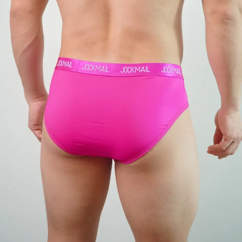 Jockmail メンズ下着ローウエストセクシーなレタースポーツ通気性の夏のアイスシルクブリーフビッグバッグナイロン無地男のパンティー