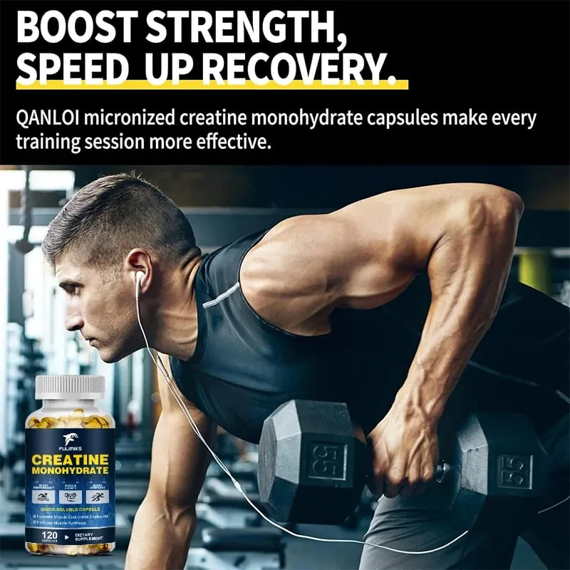 Buy 2 Get 2 Free! Premium Creatine Monohydrate Capsules Support Muscle Growth Strength Gains & Exercise Performance Men