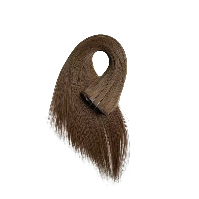160g Thick PU Clip in Human Hair Extensions Seamless Weft Tape Clip on for Thick Raw Hair Invisible Hair Extensions