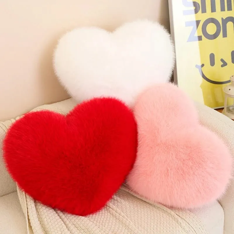 Love Heart Soft Throw Pillow Valentine's Day Plush Cushion For Home Sofa Wedding Stuffed Plushies Pillow Romantic Gifts For Girl
