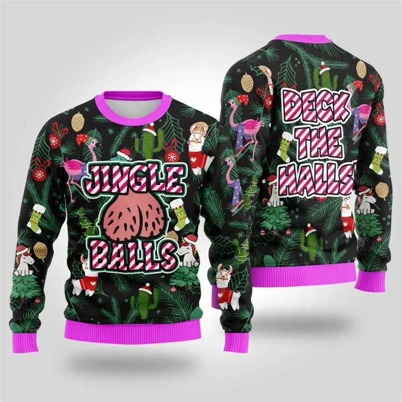 2025 Hot Christmas Ugly Sweater Men Women 3D Print Neon Pattern Santa Pullover Sweatshirt Unique Xmas Clothes Party Sweatshirt — image 11