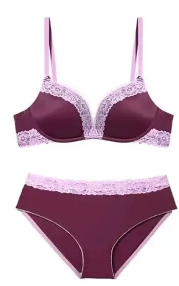 Sheer Mesh French Lace Bra Set Women Sexy Push Up Brassiere Wireless Soft Support No Underwire Lingerie Suit 32‑38AB — image 7