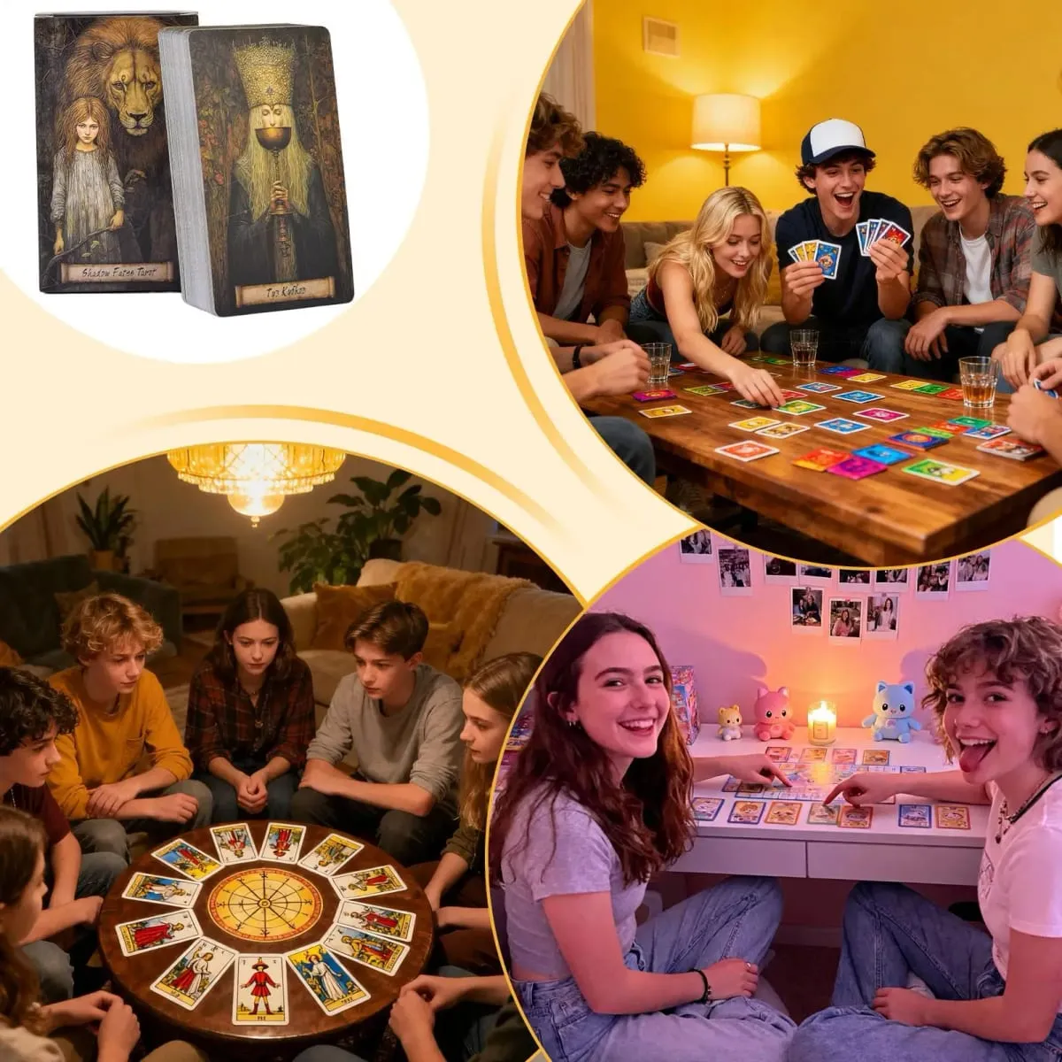 Tarot Cards for Beginners 80 Pieces Girl Board Game Portable Strategic Board Games for Boys Girls Women Men Play Halloween