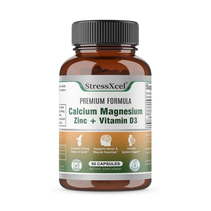 Calcium + Magnesium + Zinc + Vitamin D3 Capsules - Supports Bone and Nervous System Health and Improves Mood | Non-GMO — image 9