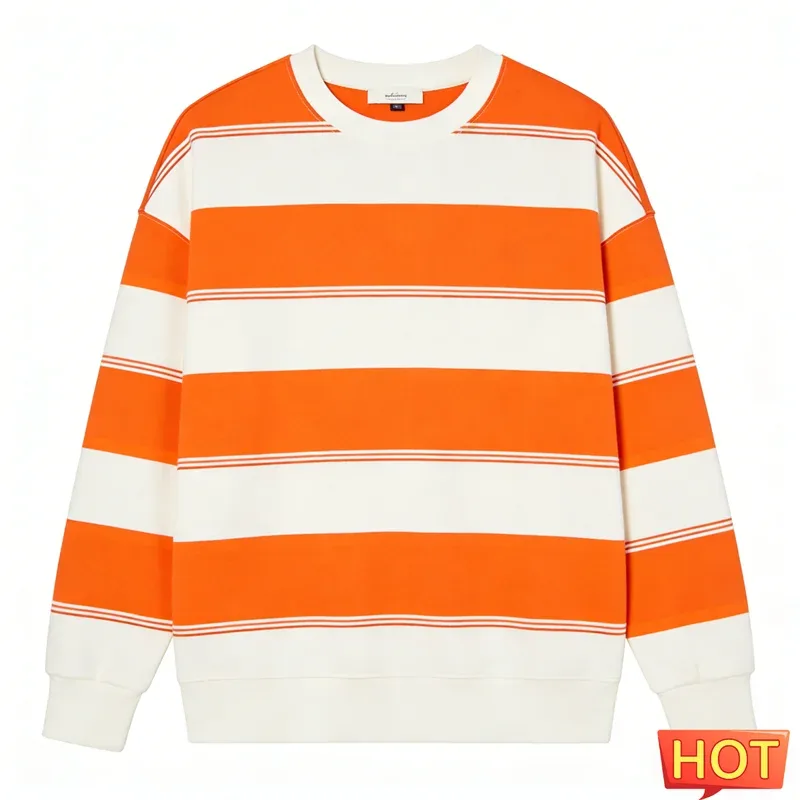 Simple Fashion Striped Pattern Sweatshirts For Men Casual Autumn 3D Printed Long Sleeve Hoodies Loose Daily Wear Basic Pullovers — image 8