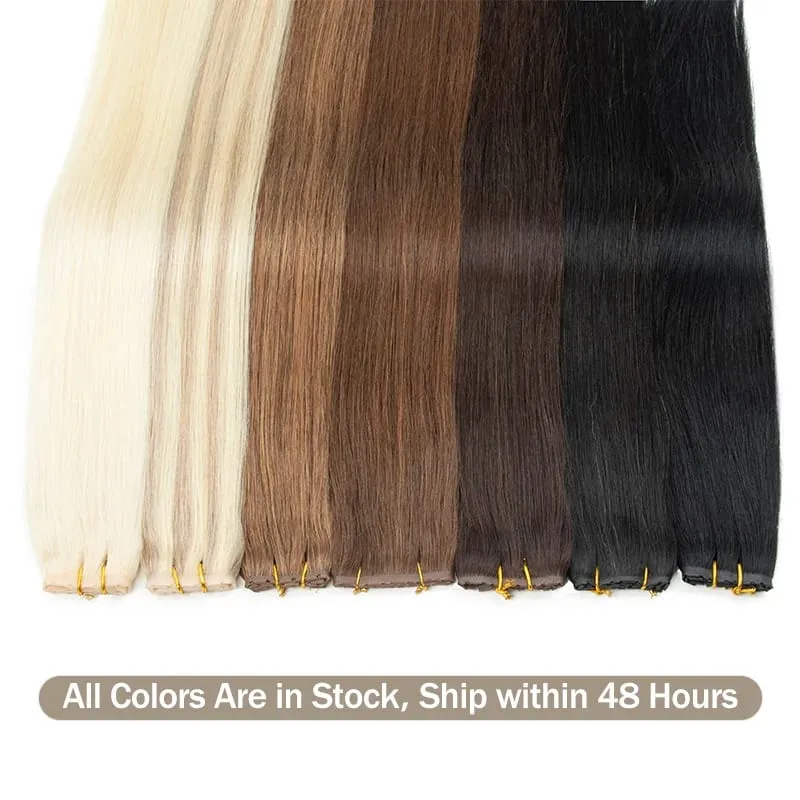 XO Twin Tabs Butterfly Hair Weft Extensions Human Hair Double Injected PU Weft Hole Flat Twin Tabs Real Natural Microlink Hair