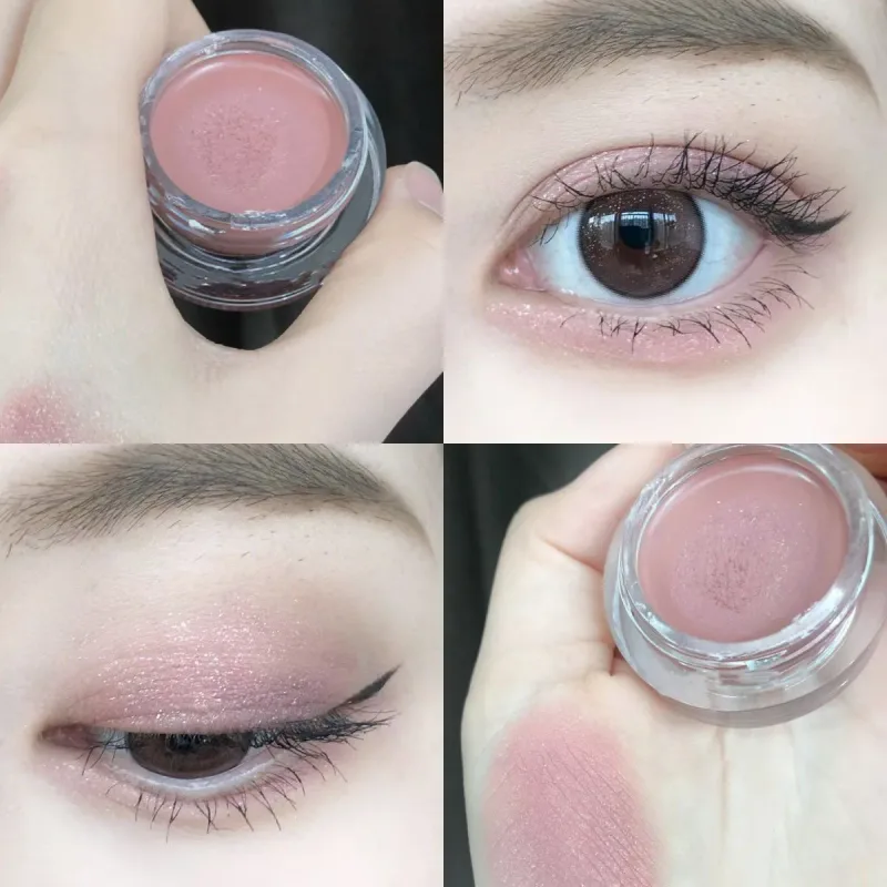 Matte Nude Eyeshadow Cream Waterproof Silky Smooth Eye Shadow Primer Pigment Pink Brown Long Lasting Monochrome Peach Eye Makeup