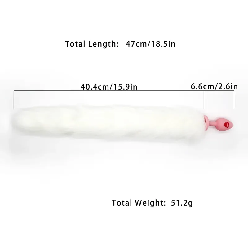 Metal Anal Plug with Long Fluffy Tail – Fox Tail Butt Plug for Cosplay Role Play BDSM Adult Toy — image 24