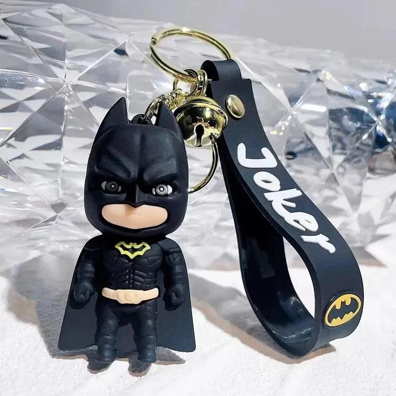 Cute Cartoon Keychain PVC Soft Rubber Animel Batman Joker Doll Pendant Ornaments Gift