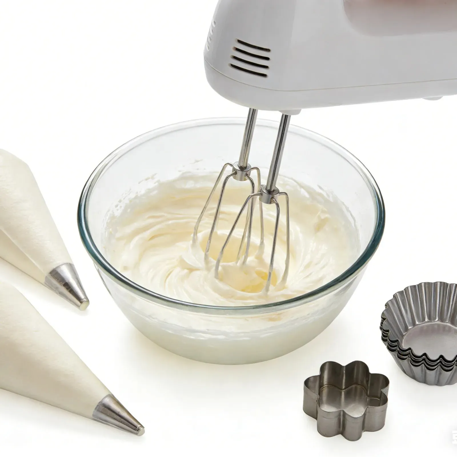 2Pcs Stainless Steel Whisk Replacement for Hand Mixer - High Efficiency Egg Beater Attachment Easy Clean Rotary Whisk Beaters