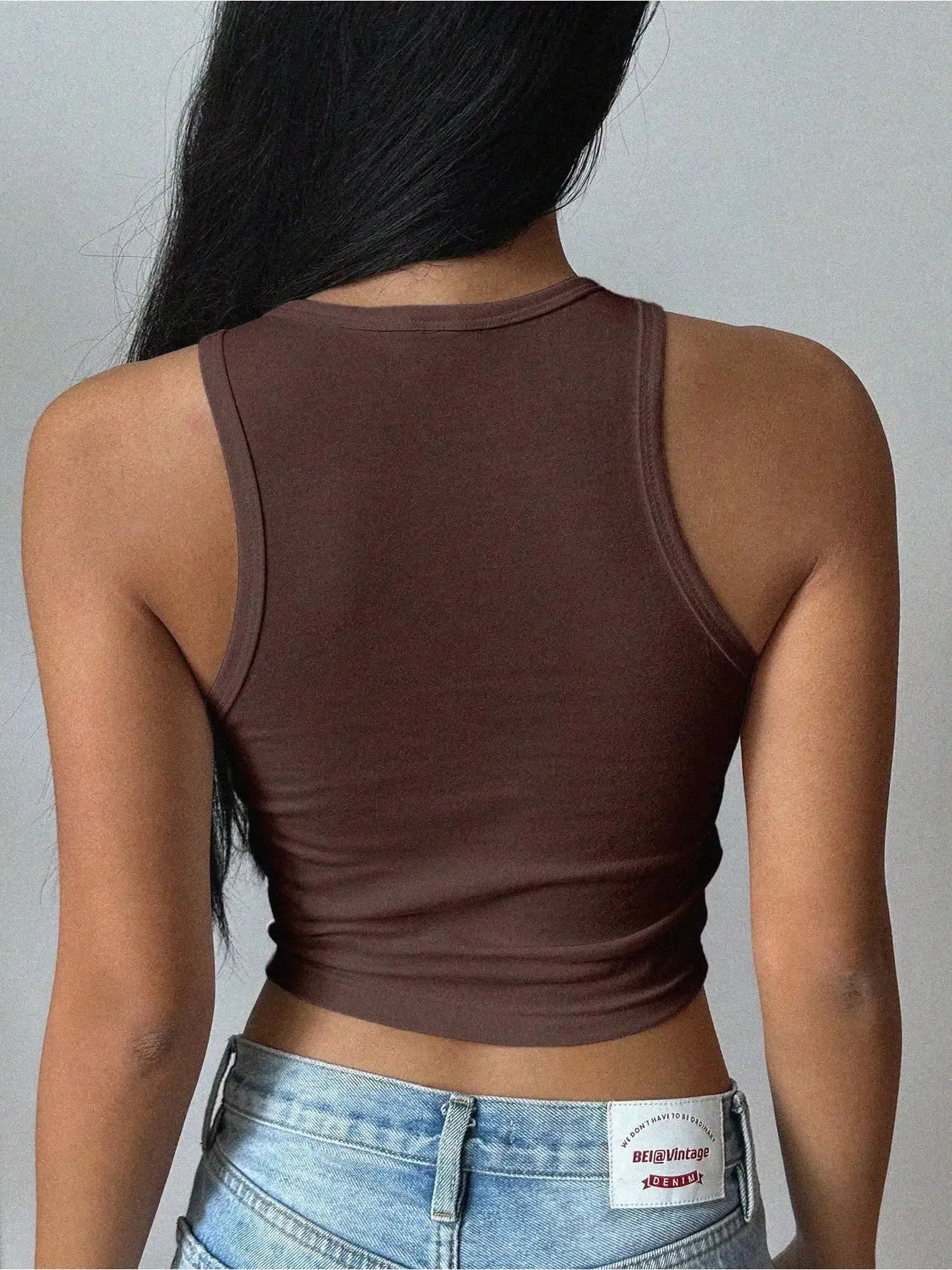 Ladies' Cow Head Bone Slogan Printed Brown Tone Tank Top Sleeveless Commuter Inner Wear Outer Wear Spicy Girl Street Casual Top0 — image 2