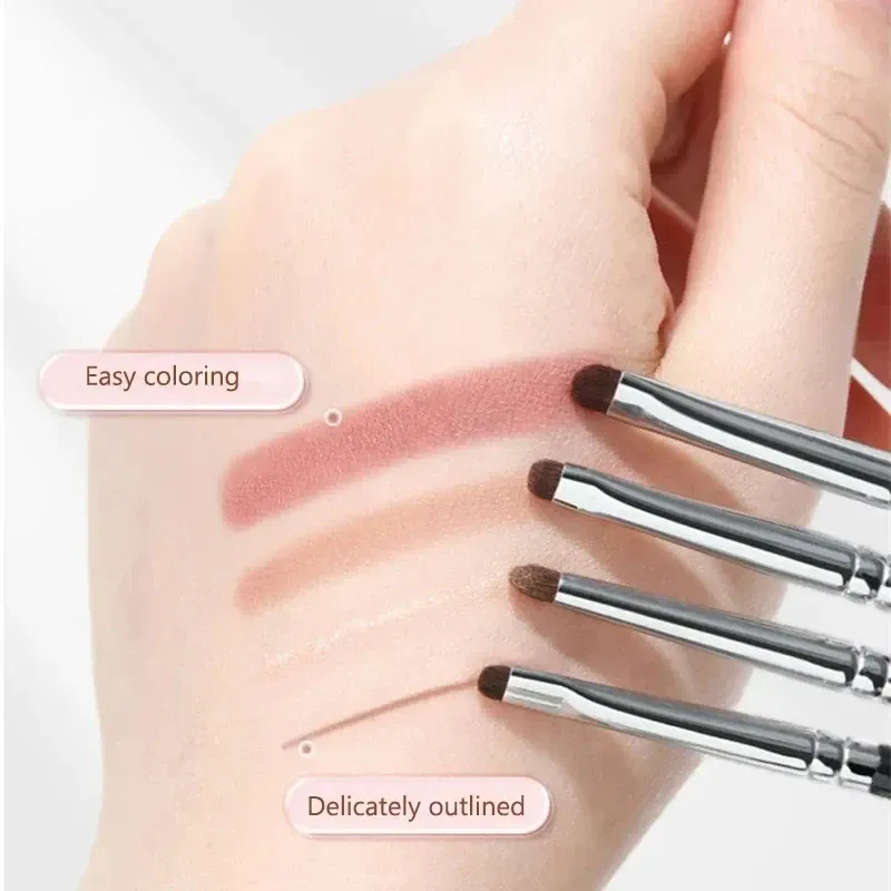 Ensemble de pinceaux de maquillage pour fard à paupières, poils de cheval doux, surligneur de paupières, ver à soie couché, outils de maquillage pour les yeux, 2/4 pièces — image 5