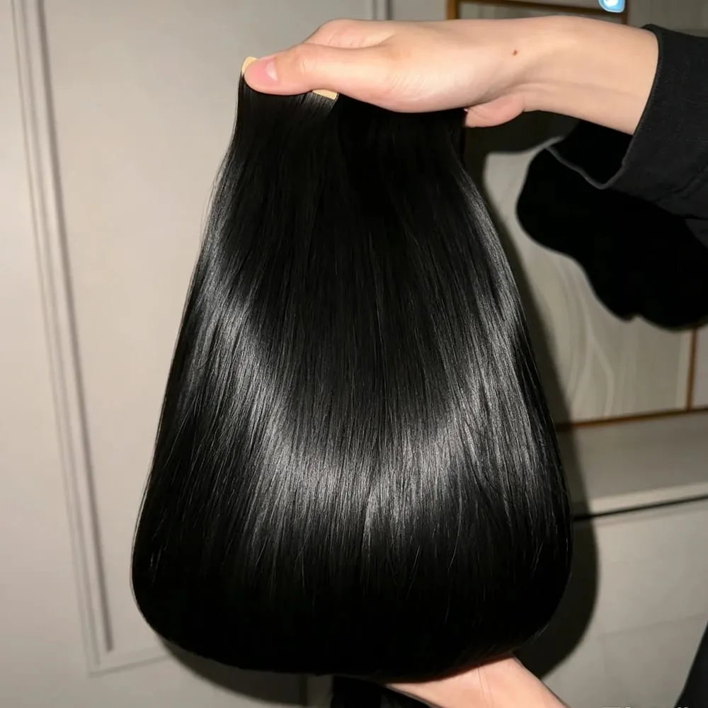 16-24 Inch 16A Tape In Hair Extensions Invisible Seamless Real Human Hair Brazilian Natural Black Remy Straight Hair 100% Human Hair For Women — image 2