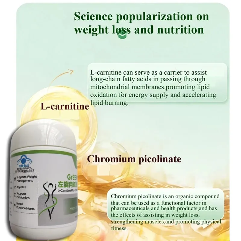 Extra Strength L-carnitine & chromium Weight Loss Capsules Natural Appetite Suppressant Fat Blocker lose weight fast and safe