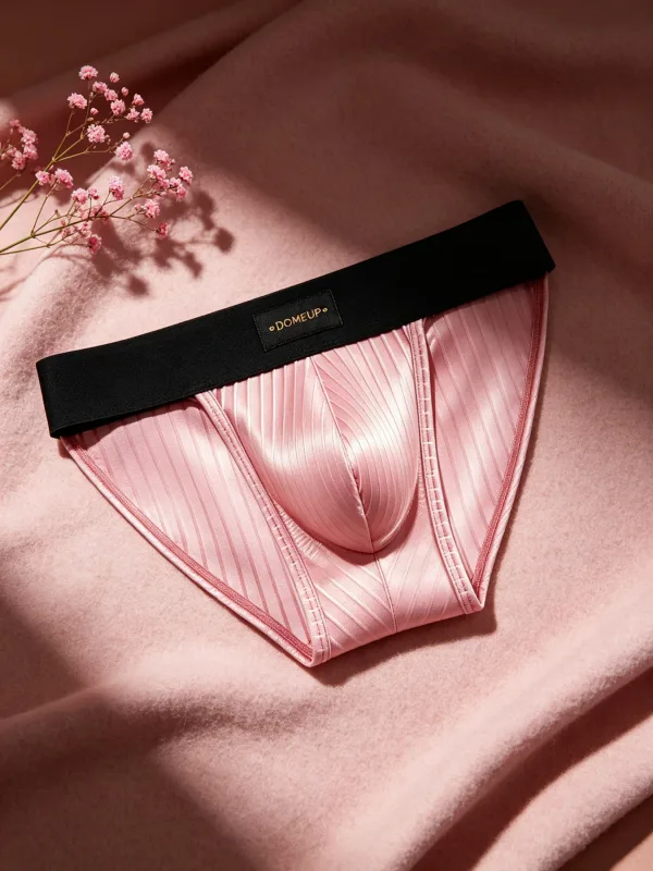 Men Underwear Shiny Striped Triangle Briefs Front Bulge Pouch Sexy Low Rise Slim Fit Daily Mens Underpants DP915 — image 11