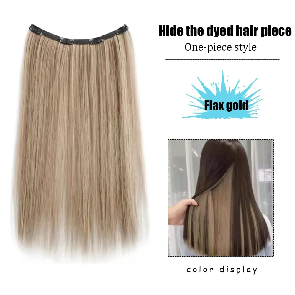 22‘’ Invisible 4Clip Long Straight Colored Synthetic Hair Extension Easy to Wear Suitable for Women's Daily or Holiday Wear.