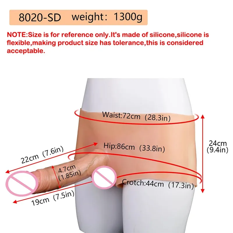 Silicone Strapon Lifelike Dildo Παντελόνι Φορητό συμπαγές μεγάλο πέος σεξ παιχνίδια για γυναίκες Λεσβίες Σεξ Ζευγάρι