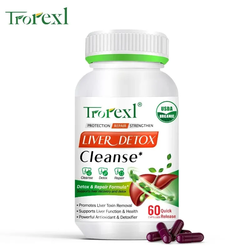 Liver Cleansing Detox Capsules Health Liver Support Colon Cleansing Repair Pills Prevent Cirrhosis Fatty Liver Natural Herbal