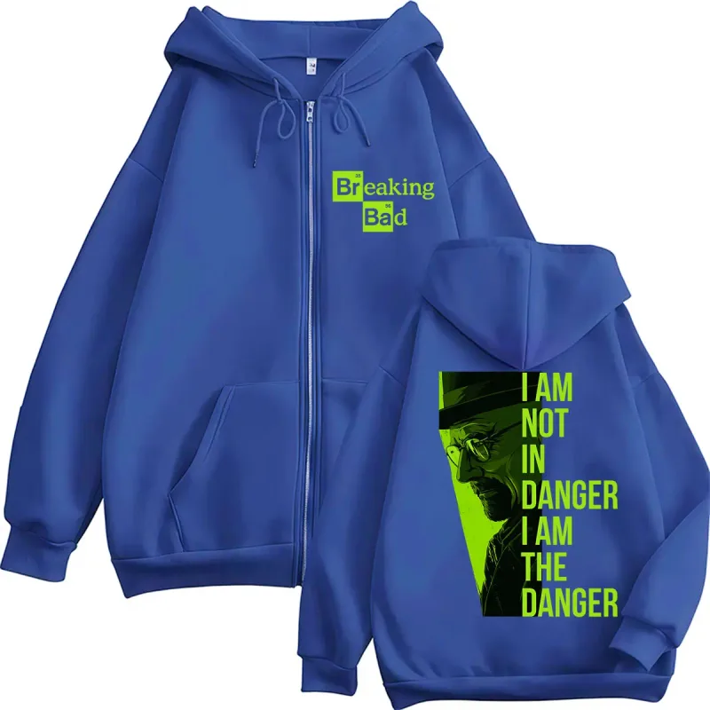 TV 시리즈 Breaking Bad Heisenberg 지퍼 업 후드 나는 위험하지 않습니다 나는 위험합니다 남성 여성 Tracksuit 느슨한 가을 캐주얼 코트