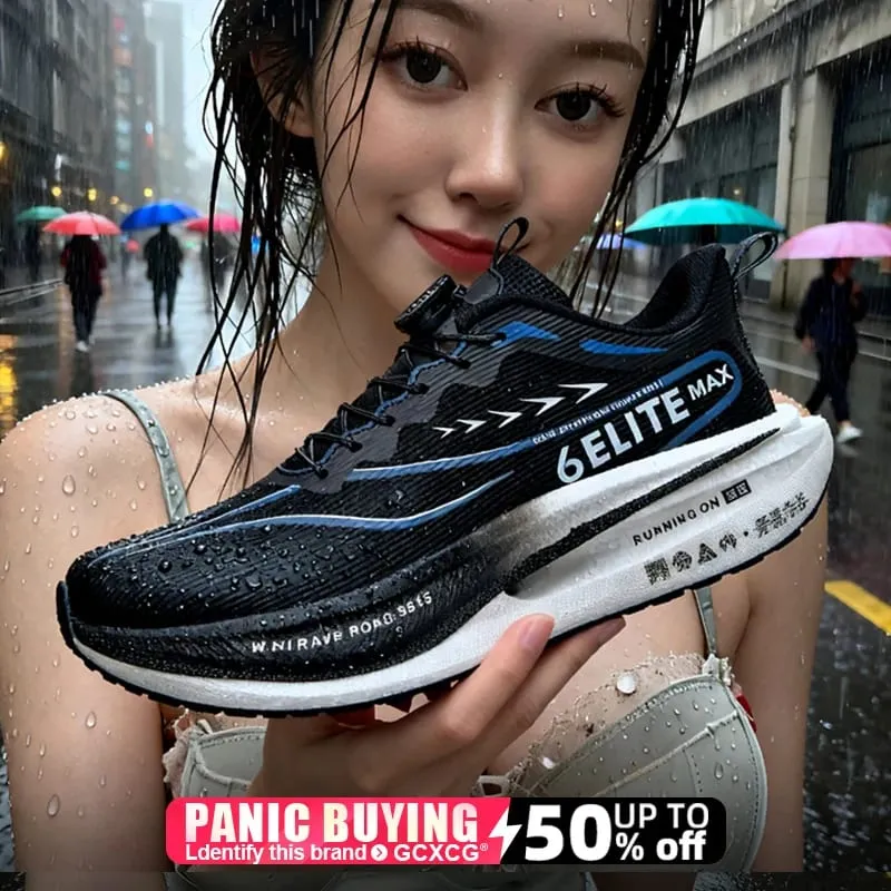 Men Running Shoes Carbon Board Speciality Marathon Sports Breathable Lightweight Women's Comfortable Athletic Nonskid Sneakers — image 3