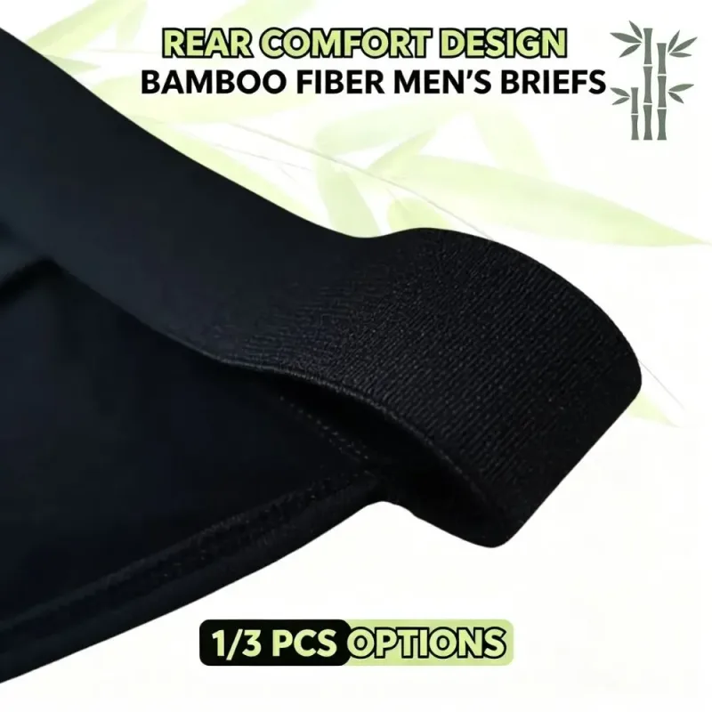 Soft Bamboo Fiber Men High‑Cut Bikini Briefs Integrated Pouch Moisture Wicking Athletic Underwear for Gym Training 1 3Pcs Set — image 6