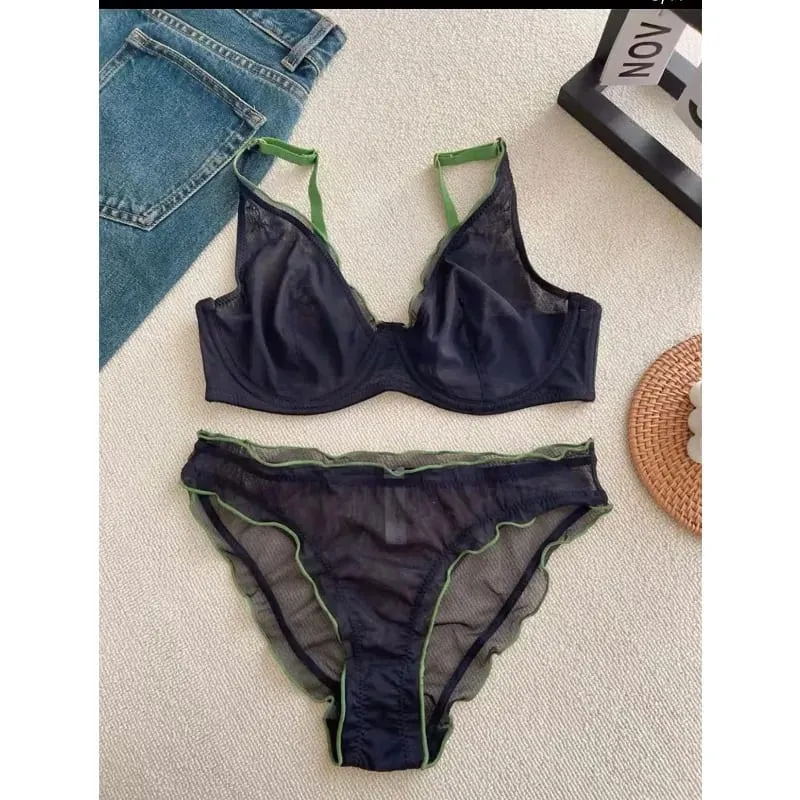 New Arrival Ladies Full Cup Bra Set Ultra Thin Minimizer Sexy Support Anti-Sagging Side Slim ABCD Everyday Comfort Lingerie Set — image 3
