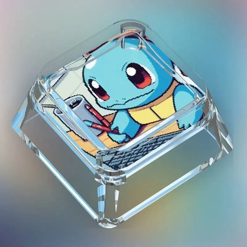 Creative Workman Style Pokémon Doll Transparent Single Keycap Cartoon Cute Snorlax Pikachu Cross Axis Mechanical Keyboard Keycap