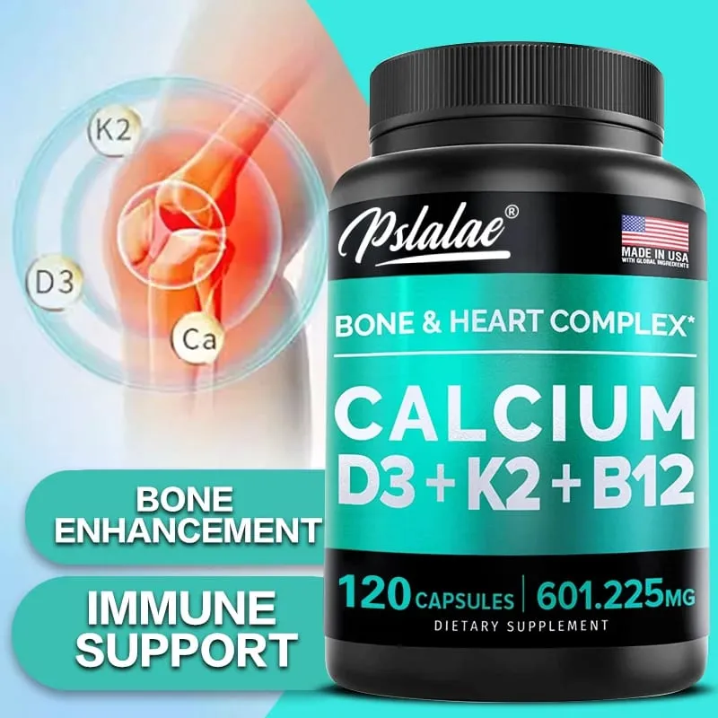 カルシウム 600 Mg ビタミン D3 K2 B12 サプリメント - 女性と男性に心臓の骨と免疫力をサポートしますサプリメント — image 1