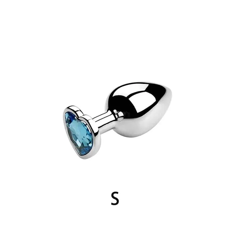 5 Sizes Stainless Steel Crystal Heart Anal Plug Removable Butt Plug Stimulator Prostate Massager Anal Sex Toys Dildos