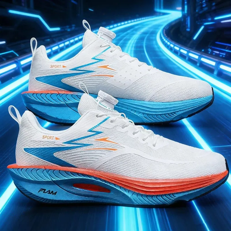Men Marathon Running Shoes Sports Carbon Board Christmas Breathable Lightweight Women's Comfortable Athletic Nonskid Sneakers