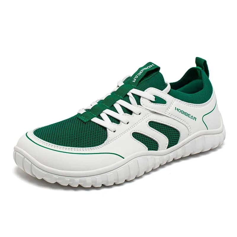 Laufsneaker mit breiter Spitze, Unisex, minimalistisches Mesh, atmungsaktive Schuhe, Kunstleder, Schnürsenkel, Wandersneaker