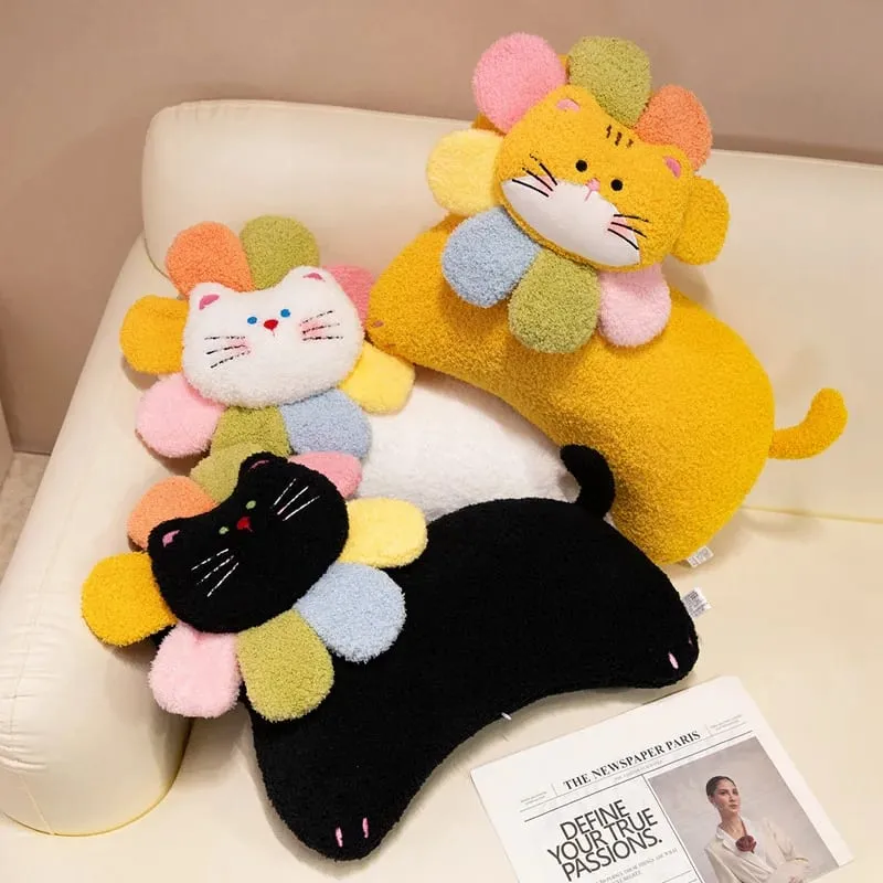 Spotted Cat Plush Pillow Flower Stuffed Cushion 50cm Adorably Soft Sofa Cushion Home Decor Toys Throw Pillow Birthday Gifts — image 7