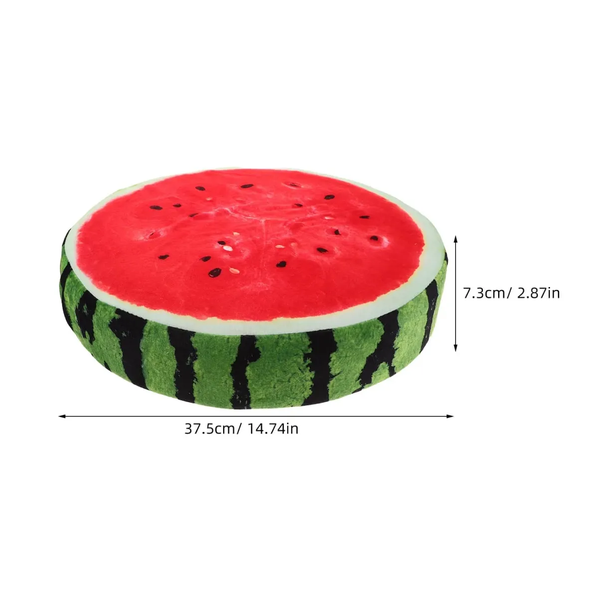 Watermelon Shaped Pillow 3D Realistic Design Soft Comfortable Decorative Throw Cushion for Living Room Bedroom Sofa Seat Pad