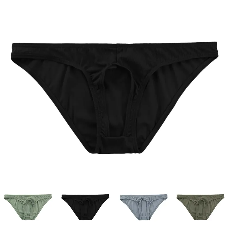 Men Gay Sexy Briefs Front Open Soft Underpants Men Low Rise Underwear Breathable Quick Dry Panties Sexy Torys For Man Lingerie — image 6