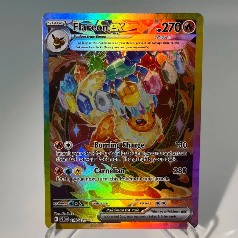 Prismatic Evolutions PKM Cards PTCG5-A GX Rainbow Umbreon Sylveon Leafeon ex Rare Collection Battle Toys Gifts for Hobbies — image 9