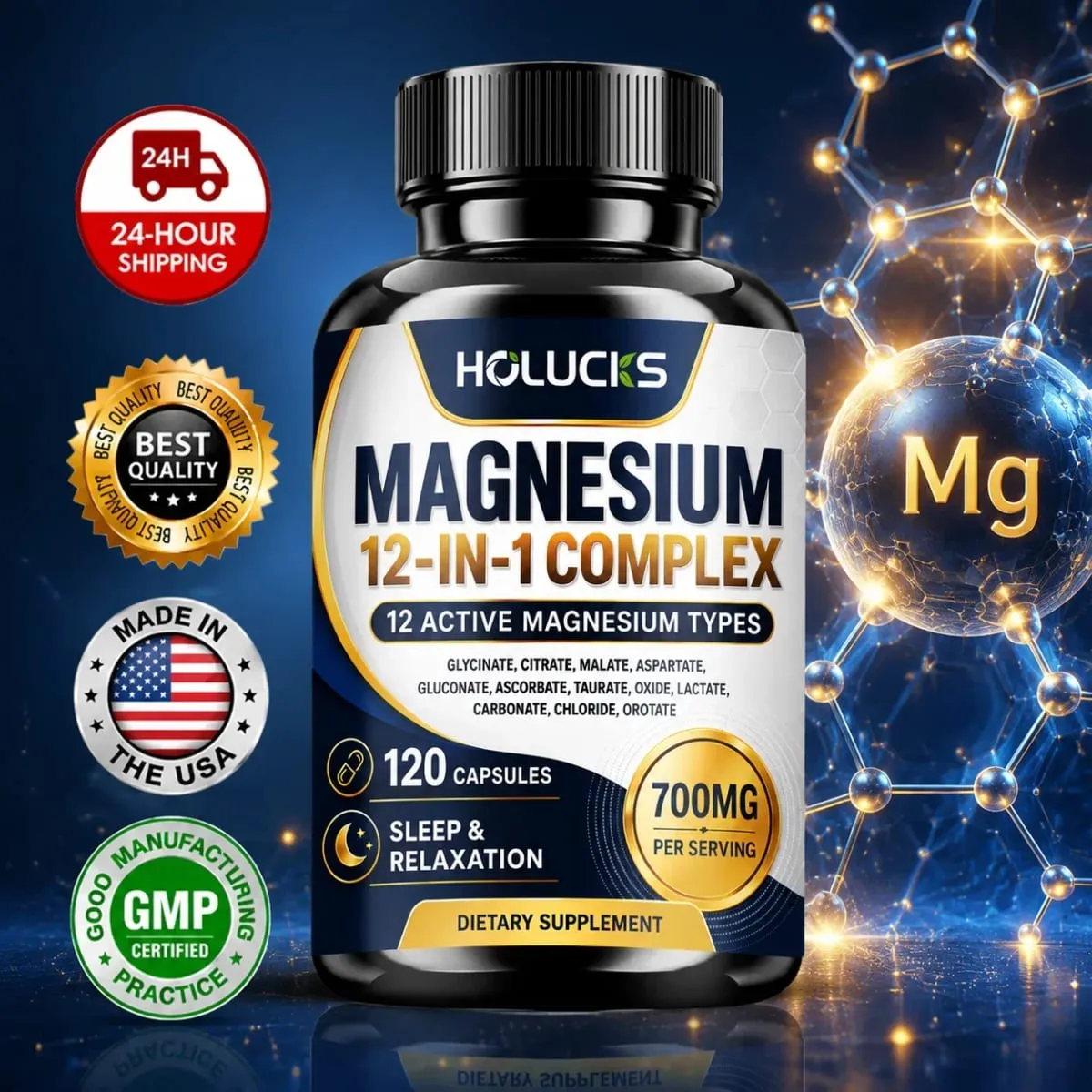 Advanced Magnesium Supplement with Citrate & Malate Magnesium Support Immune Heart Joint Teeth & Bone Health Gut Health