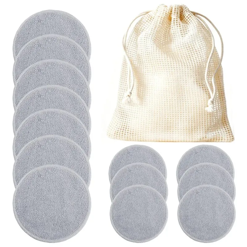 12pcs Reusable Cotton Pads Washable Makeup Remover Discs Washable Round Bamboo Make Up Pads Skin Care Tool HZM06 — image 10