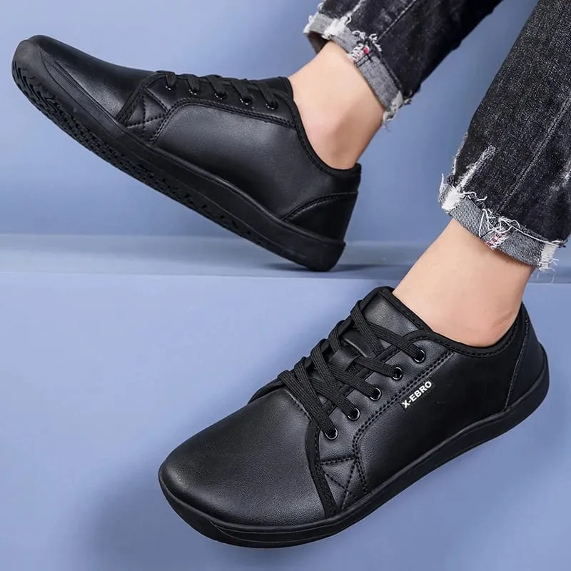 Oiaano Wide Toe Men Minimalist Shoes Comfortable Sneakers Leather Casual Shoes Black Slip On Leisure Loafers Drive Office — image 3