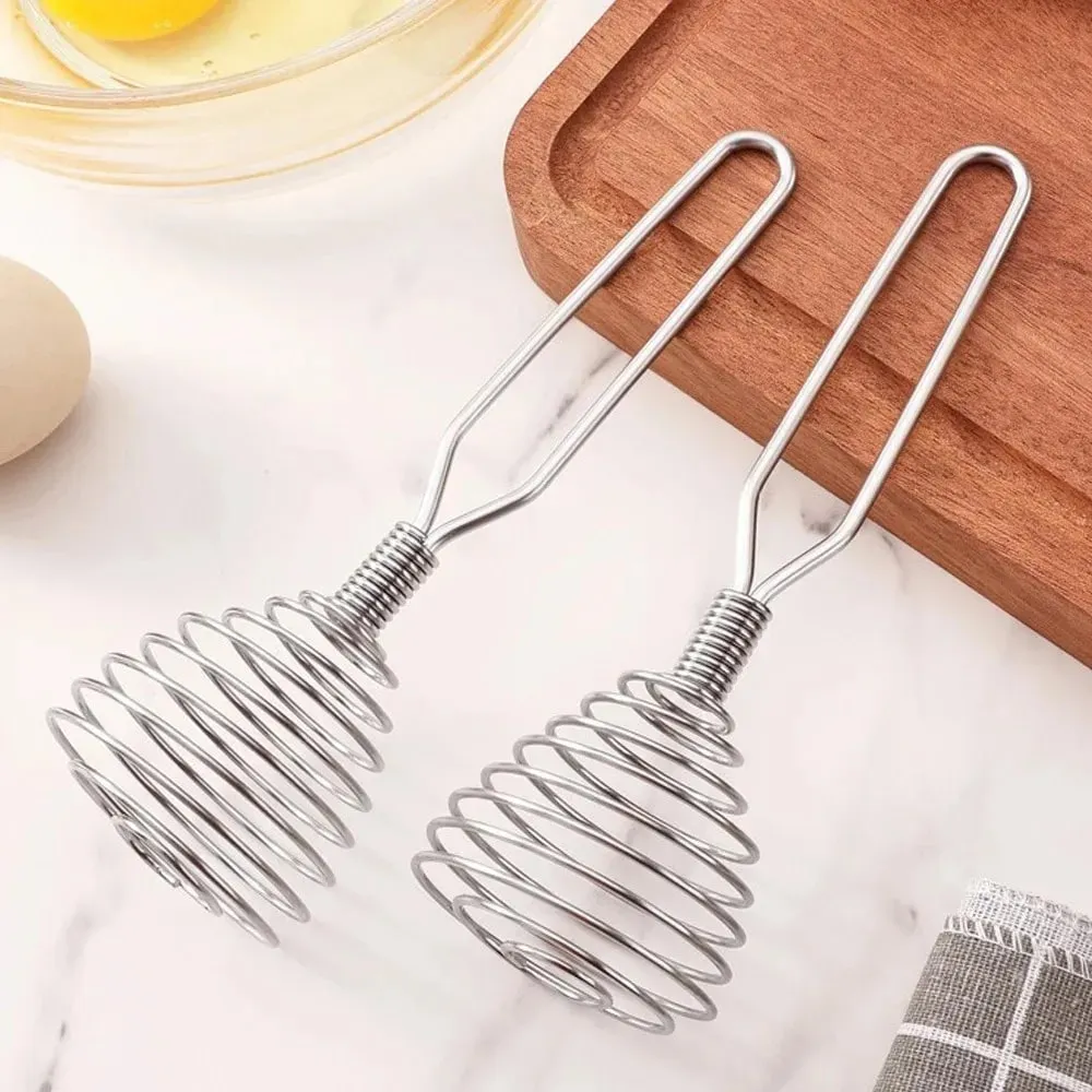 Kitchen Accessories Spiral Whisk Stirrer Mixer Stainless Steel Egg Milk Jam Beater Manual Blender Cooking Kitchen Utensil Tool — image 1
