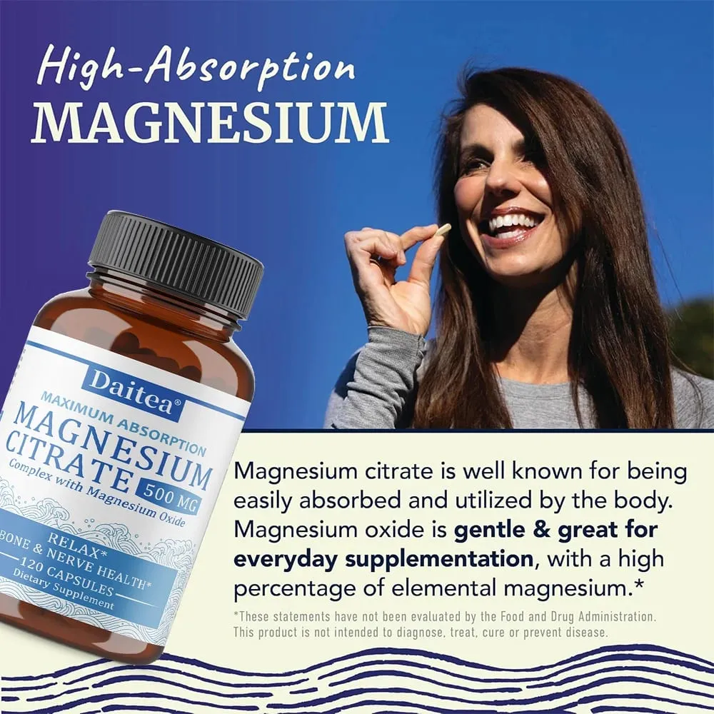 Magnesium Citrate Complex 500 MG para sa Calm Relaxation at Digestion Health Support - High Absorption Magnesium Supplement — image 6
