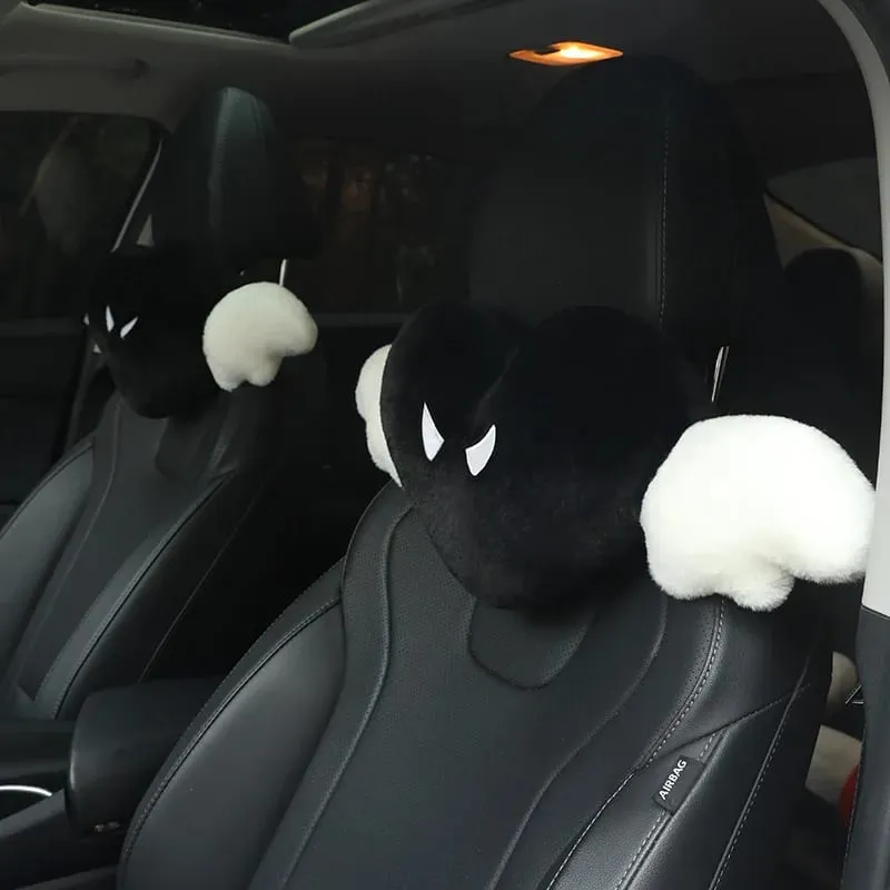 Cute Heart Angel Wings Car Neck Pillow Soft Plush Auto Headrest Pillow Universal Car Seat Head Support Cushion Decor Gift — image 6