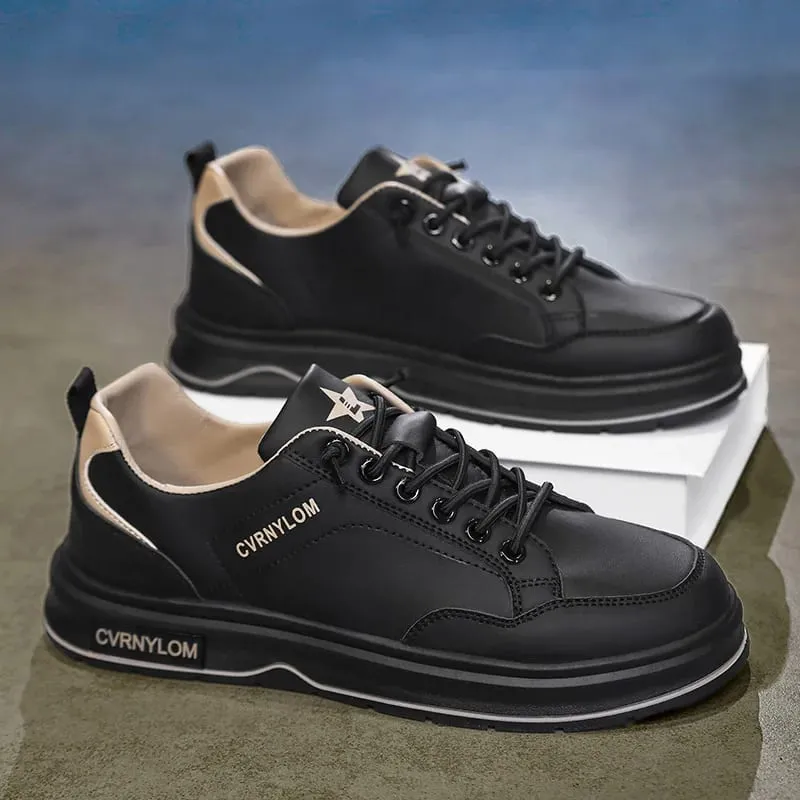 Spring Summer Men Sneakers Breathable Casual Board Shoes Platform Chunky Slip-On Lightweight Walking Footwear Trendy Male
