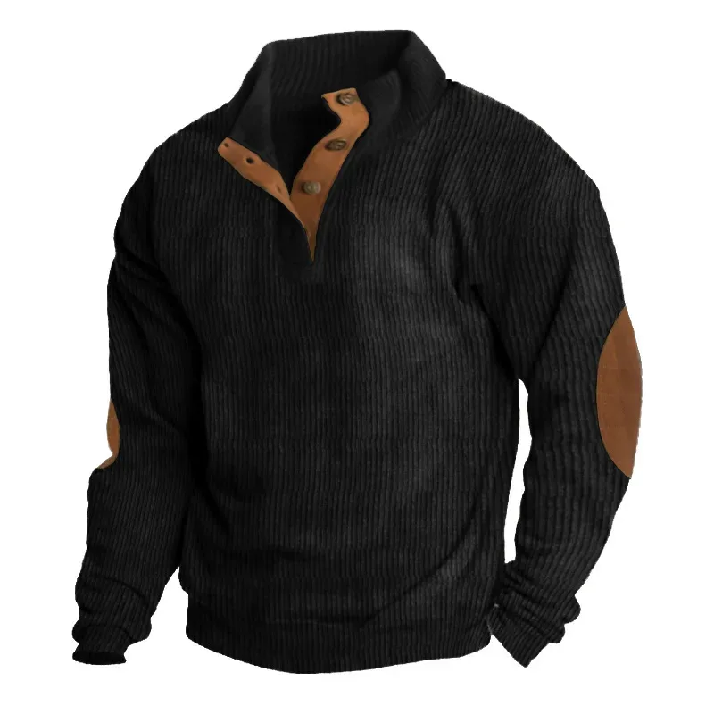 2026 Autumn Winter New Men Corduroy Stand Collar Long Sleeve Jacket Outdoor Casual Sweatshirts — image 5