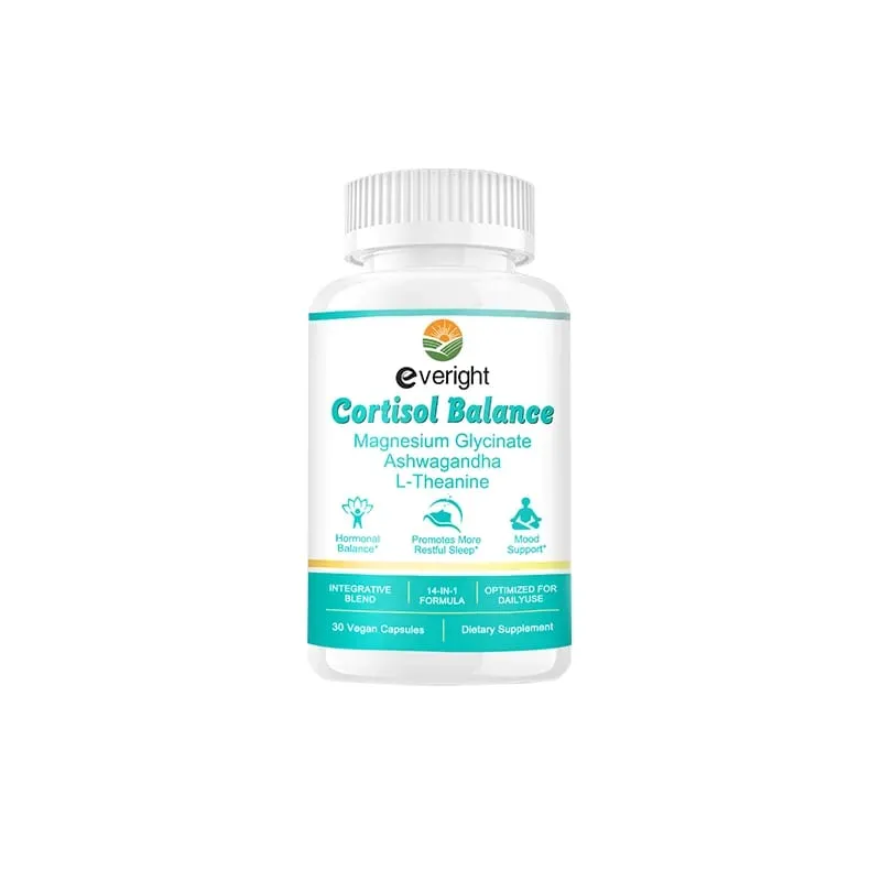 Cortisol Supplement na may Ashwagandha L-Theanine at Magnesium Glycinate – 14-in-1 para sa Stress Relief Mood Balance at Sleep Health