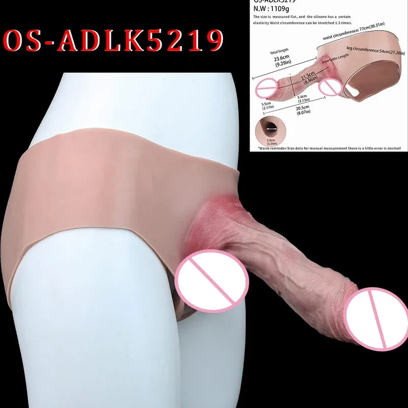 Cintura alta realista pênis manga насадка на член cinta em calcinha vibrador oco silicone extensor pau brinquedo sexual para homem — image 15