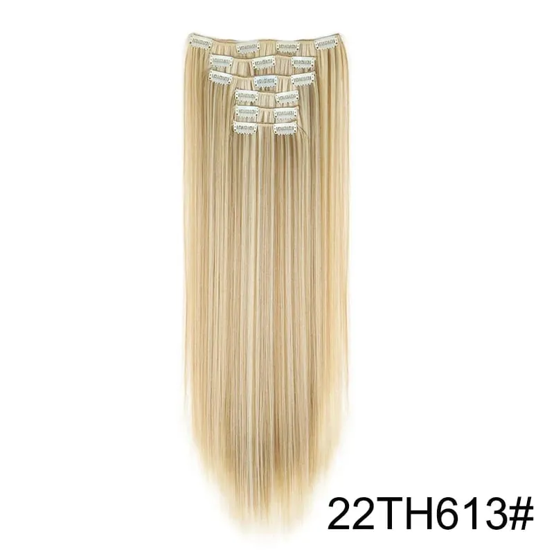 24Inch Synthetic 6pcs/set Long Straight Hair Extension Increasing Volume Extending Soft Comfortable Hairpiece for Women — image 18
