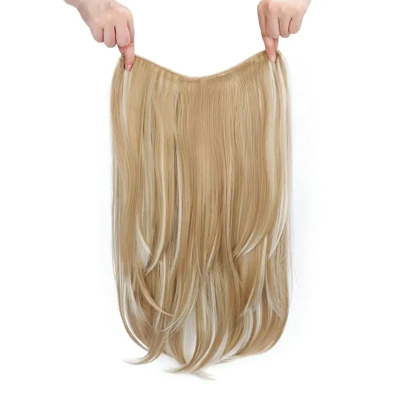 22Inch Synthetic V-Shape Long Straight Hair Extension Layered Hairpiece Natural Invisible Everyday Wear for Women Daily Party — image 13