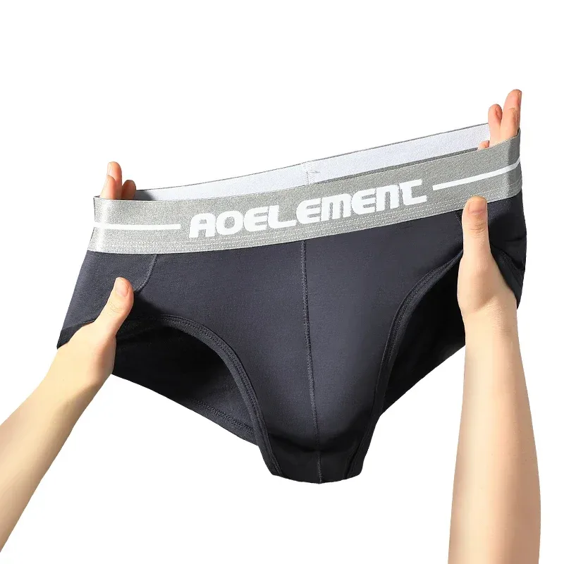 Modal cápsula elevación U convexo ropa interior para hombres bala separada hielo seda cápsula bolsa escritos