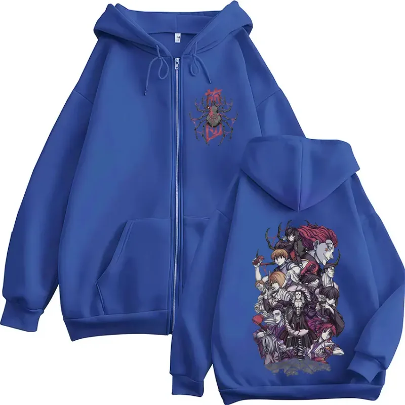 Anime Hunter X Hunter Spider Phantom Troupe Zipper Hoodies Men's Zip Up Hooded Sweatshirts Long Sleeves Pullovers Jacket Coats